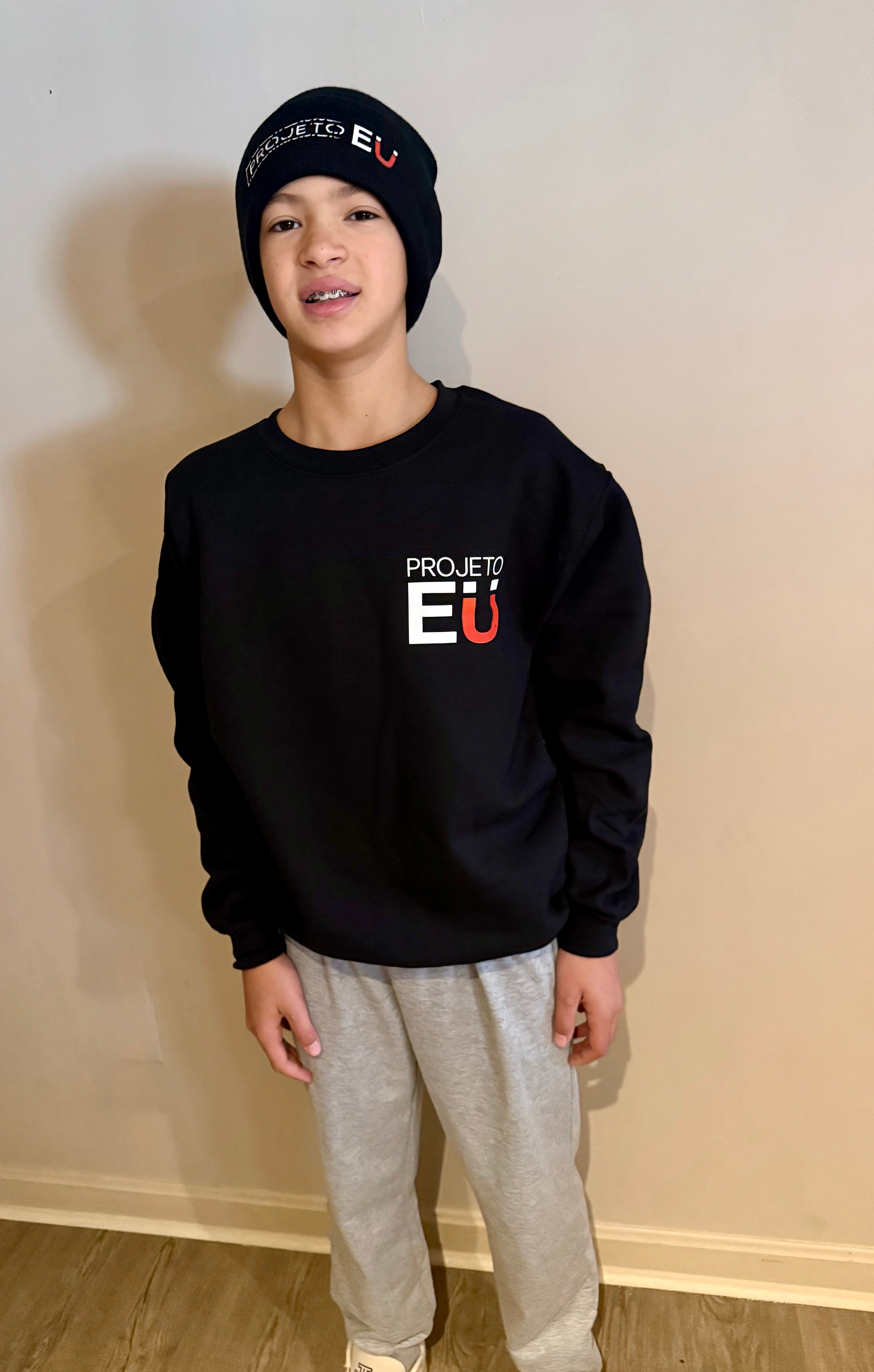 LOGO Long sleeve crew-neck Black