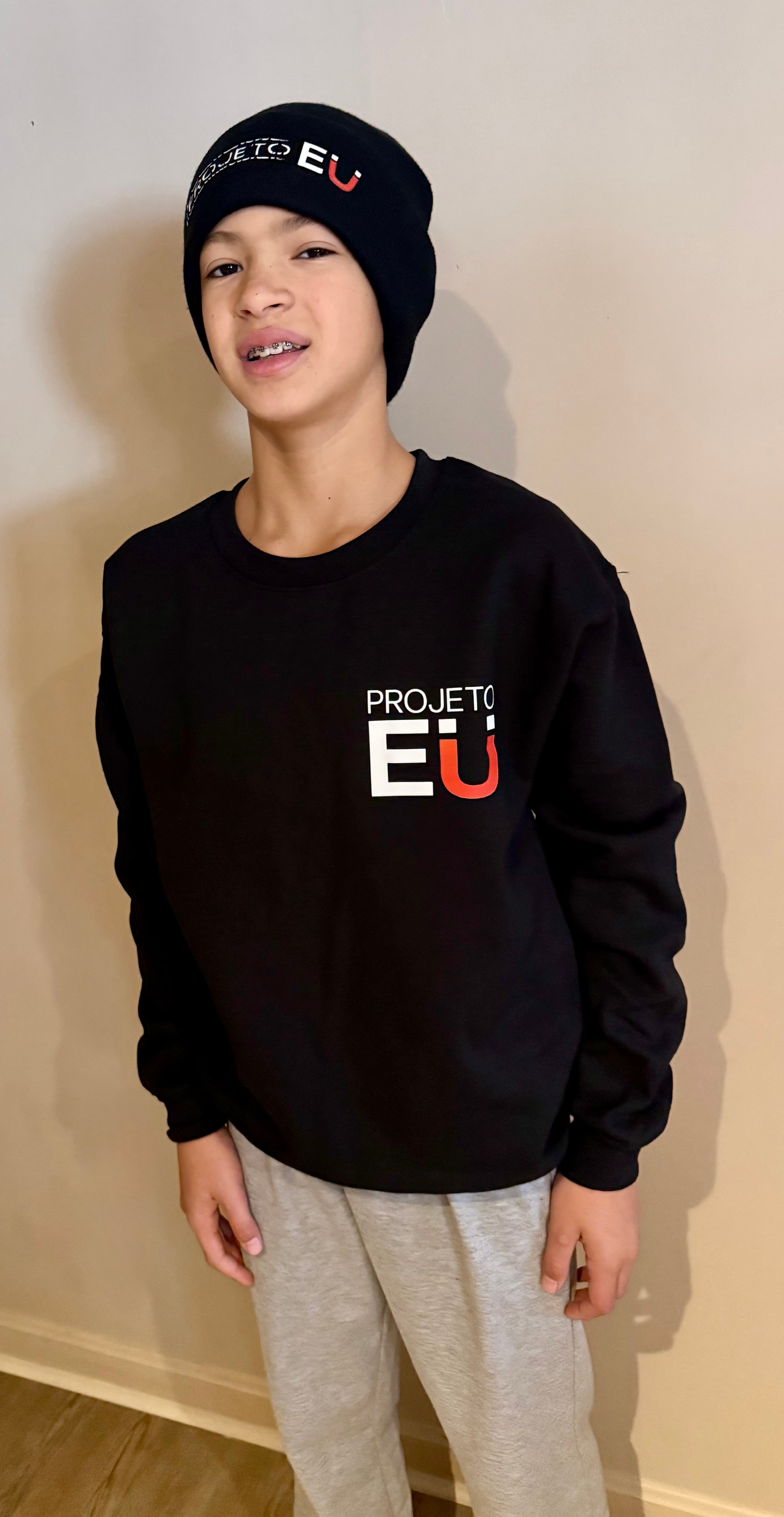 LOGO Long sleeve crew-neck Black