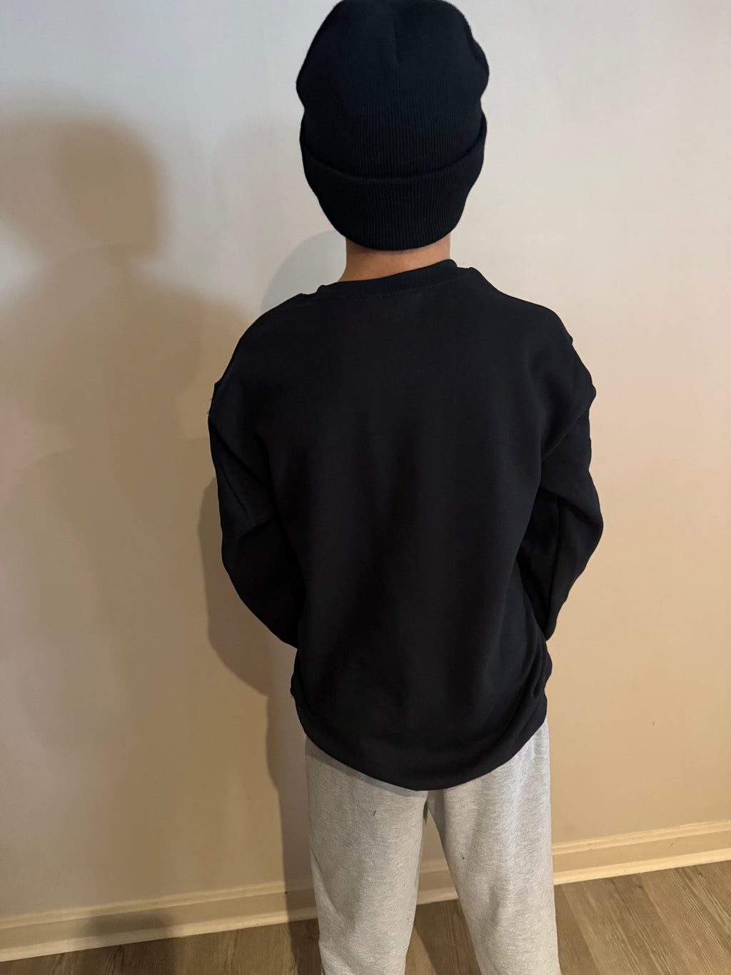 LOGO Long sleeve crew-neck Black