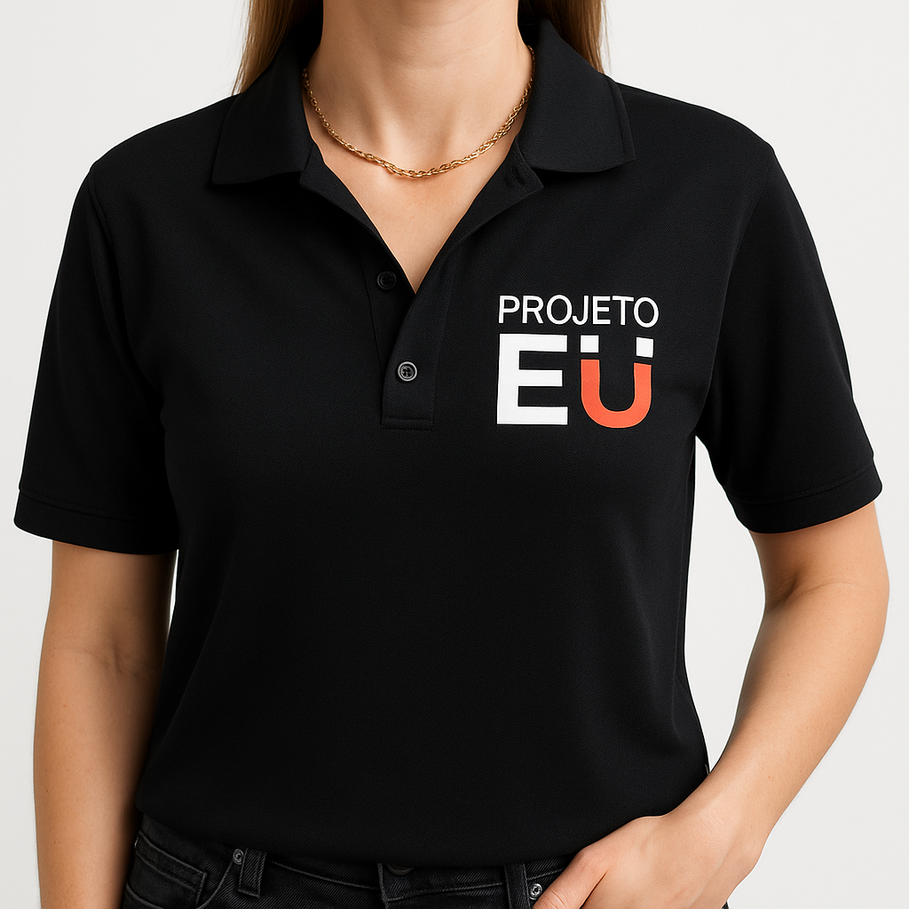 POLO BLACK/ LOGO ProjetoEU/ Unissex
