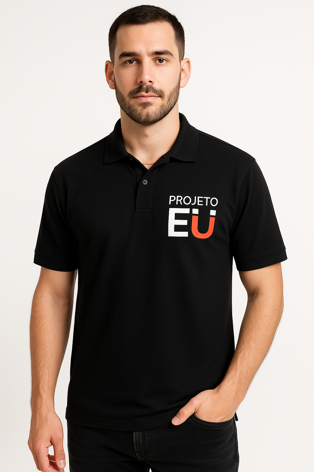 POLO BLACK/ LOGO ProjetoEU/ Unissex