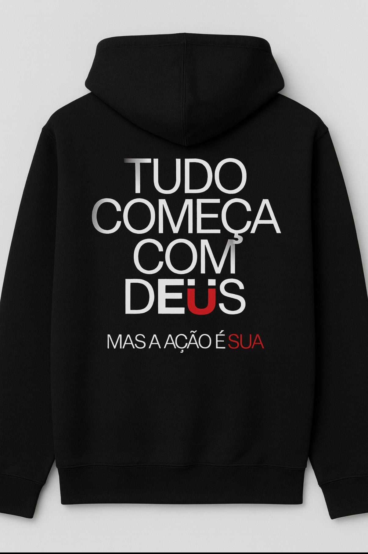 Black Hoodie Projeto EU Açao  Side logo